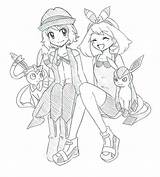 Serena Glaceon Sylveon Evolved Whoever Protagonist sketch template