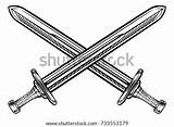 Swords Crossed Crossing Corinthian Gladiator Trojan Spartan Ancient sketch template
