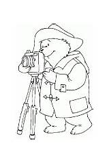 Paddington Coloring Camera Bear sketch template