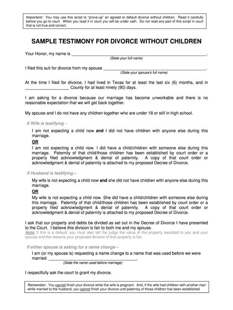 divorce witness statement sample fill  printable fillable