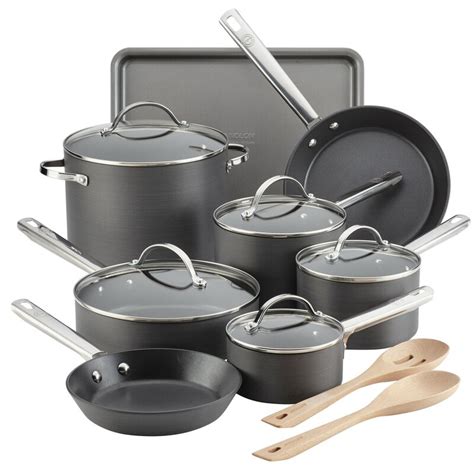 anolon professional 15 piece hard anodized aluminum non stick cookware