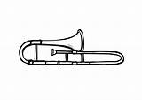 Trombone Coloring Drawing Pages Clipartmag Edupics Large sketch template