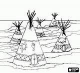 Coloring Pages Indian Native Colorear American Tribe Plain Camp Tents Tipi Tipis Tribu Campamento Choose Board Una La Indians Drawing sketch template