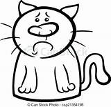 Cat Coloring Cartoon Sad Pages Grumpy Drawing Illustration Getdrawings Clipart Expressing Sadness Emotion Funny Book Getcolorings sketch template