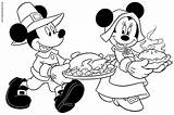 Thanksgiving Coloring Mickey Pages Mouse Minnie Feast Cartoon Characters Holiday Friends These Great Click sketch template