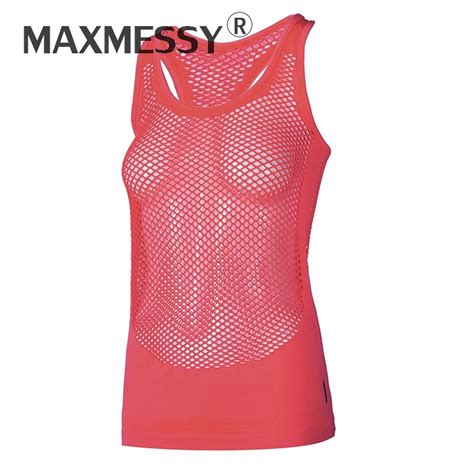 Maxmessy Fitness Tank Top Women Running Vest Tight Yoga Sports