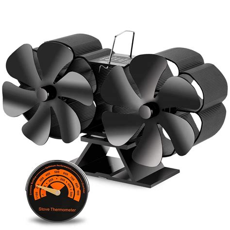 wood stove fan heat powered  blade fireplace fan  electric thermoelectric fan ecofan