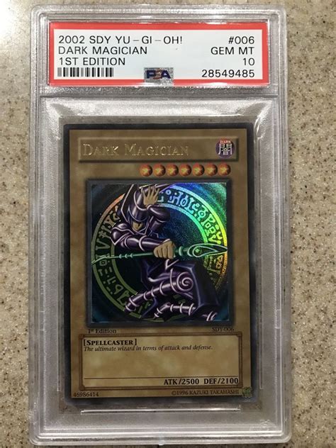 yu gi  st edition dark magician sdy  psa  gem