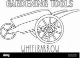 Wheelbarrow Carriola Jardin Brouette Attrezzi sketch template