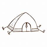 Camping Tent Icon Drawn Hand Transparent Vector sketch template