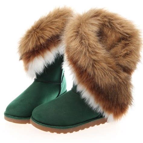 green  toe flat mid calf snow boots boots snow boots fur trim