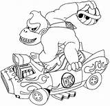 Mario Kart Coloring Kong Donkey Pages Super Printable Kids Drawing Car Draw King Print Ausmalen Country Diddy Games Color Colouring sketch template