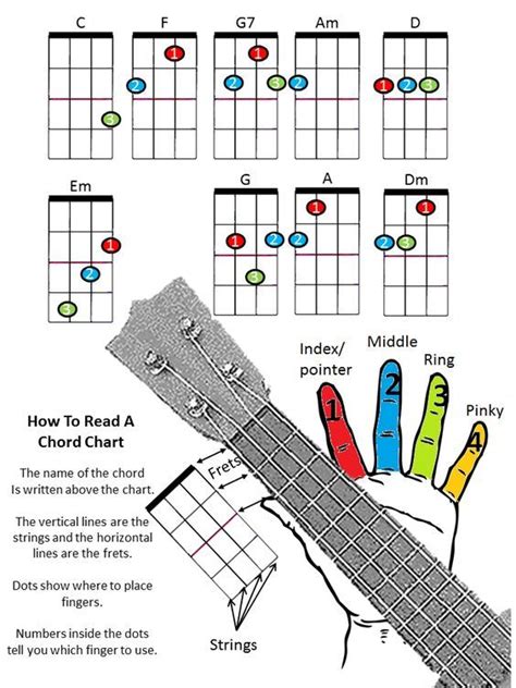 guitar finger diagram shows   read  play chords   ukulele