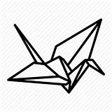 Crane Folded Triangle sketch template