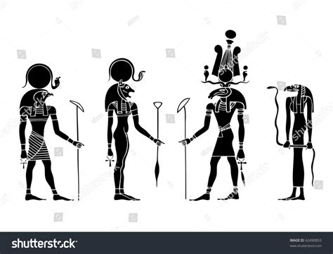 Vector Gods Ancient Egypt Ra Khensu Stock Vector 62490853