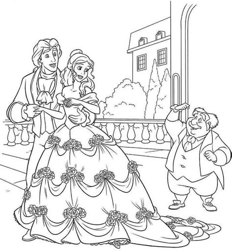 wedding beauty   beast coloring pages disney princess coloring