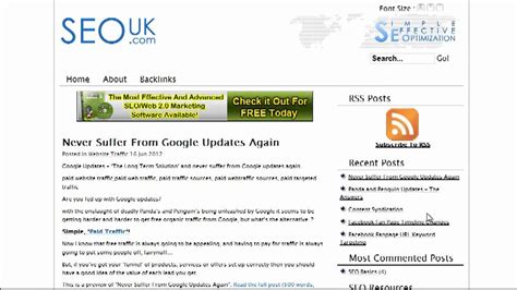 rss feed reader  blog comment backlinks  traffic youtube