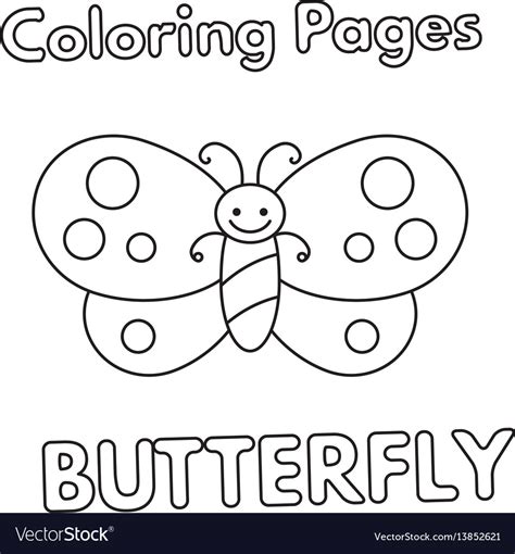 cartoon butterfly coloring book royalty  vector image