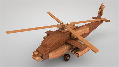 helicopter wooden toy model turbosquid