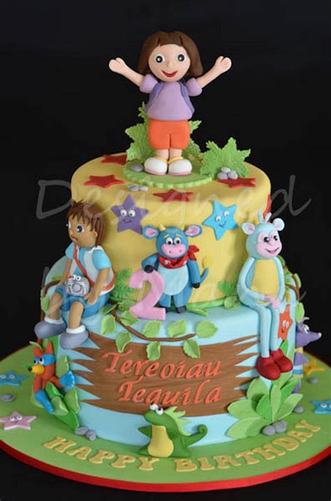 dora  explorer birthday cake decorated cake  cakesdecor