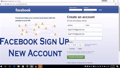 facebook sign   account