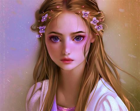 2000x1600 Px Blonde Cute Fantasy Flower Girl Hair Rapunzel