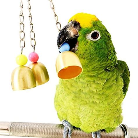 mrli pet parrot bell toy bird chew toys  stainless steel bells  hanging  cage