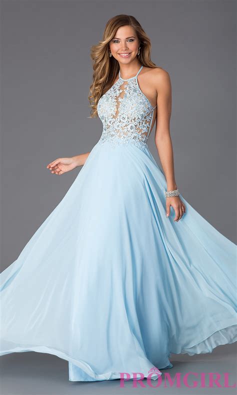 2016 designer s sky blue chiffon evening dress long lace halter prom