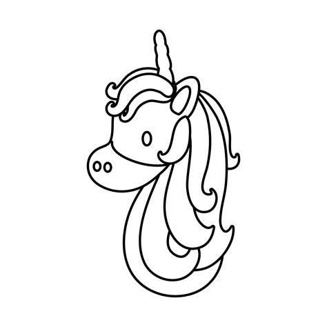 cute unicorn head  style icon  vector art  vecteezy