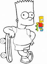 Simpson Bart Sinson Skateboard Pages sketch template