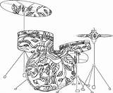 Coloring Pages Music Musical Printable Drum Band Adult Mandala Notes Instruments Sheets Drums Set Adults Getcolorings Color Colouring Drawing Kiss sketch template
