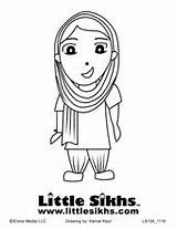 Kaur Coloring Pages Little Sikhs sketch template