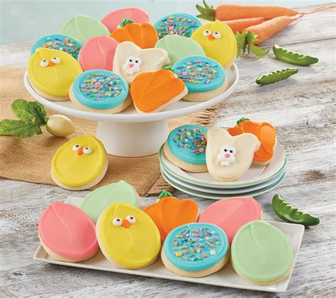 cheryls  piece frosted easter cutouts cookies box qvccom