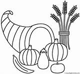 Horn Plenty Coloring Wheat Thanksgiving Sheaf Autumn Fall Print Printable Pages Color Happy Getcolorings Bigactivities Horns sketch template