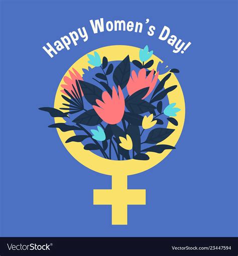 International Womens Day Poster Woman Sign Vector Image