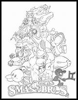 Smash Bros Super Coloring Pages Colouring Brothers Printable Drawing Drawings Ultimate Samus Kirby Print Para Mario Deviantart Sheets Ausmalbilder Characters sketch template