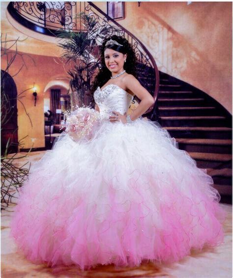 Vestidos De 15 Anos White And Pink Quinceanera Dresses 2019 Ball Gowns