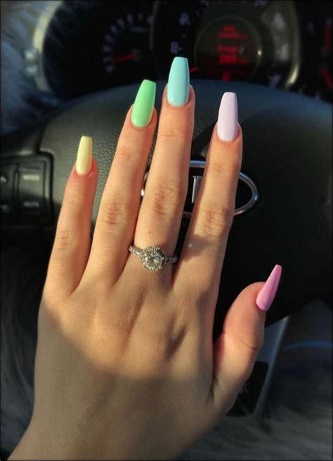 60 pretty acrylic coffin nails for summer 2020 xuzinuo