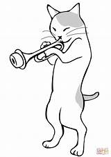 Ausmalbilder Spielt Katze Trompete Tocando Guay Gatos Realistas Ausmalbild sketch template