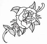 Rose Drawing Line Cliparts Outline Drawings Tattoo Outlines Traditional Designs sketch template