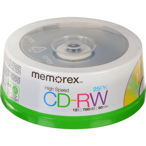 Memorex 700mb 80 Minutes Cd Rw 4x 12x Discs 03424 Bandh Photo Video