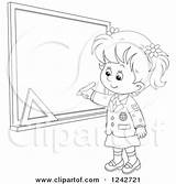 Writing School Girl Clipart Chalkboard Grid Illustration Royalty Bannykh Alex Vector Small Regarding Notes sketch template