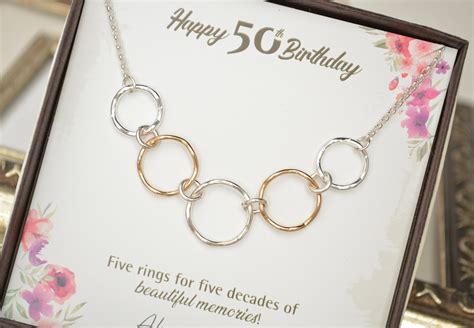 birthday gift  women mixed metal rings  birthday jewelry  rings necklace