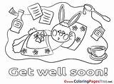 Soon Well Rabbit Colouring Coloring Sheet Title Cards sketch template