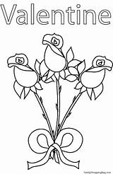 Coloring Pages Valentine Roses Valentines Rose Kids Printable Disney sketch template