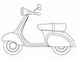 Vespa Scooter Coloring Pages Drawing Italian Kids Colorear Para Moto Sheets Getdrawings Choose Board sketch template