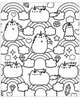 Pusheen Coloring Color Kids Pages Print Incredible sketch template