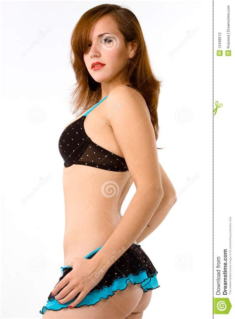 pin up girl standing in lingerie stock image image of thin female
