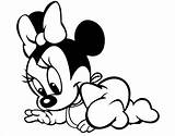 Coloring Baby Pages Crawling Mickey Mouse Minnie Minni Template Disney Colouring Printable Babies Disneyclips Vector Pluto sketch template