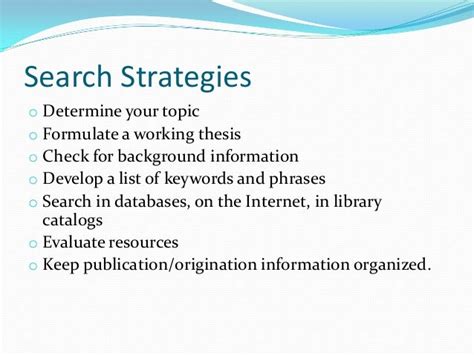 search strategy